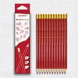 12pcs red copying pencil with eraser